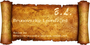 Brunovszky Leonárd névjegykártya